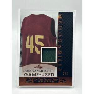 2024 Leaf In The Game Used Donovan Mitchell Gold GU Jersey Patch 2/5 SSP Cavs